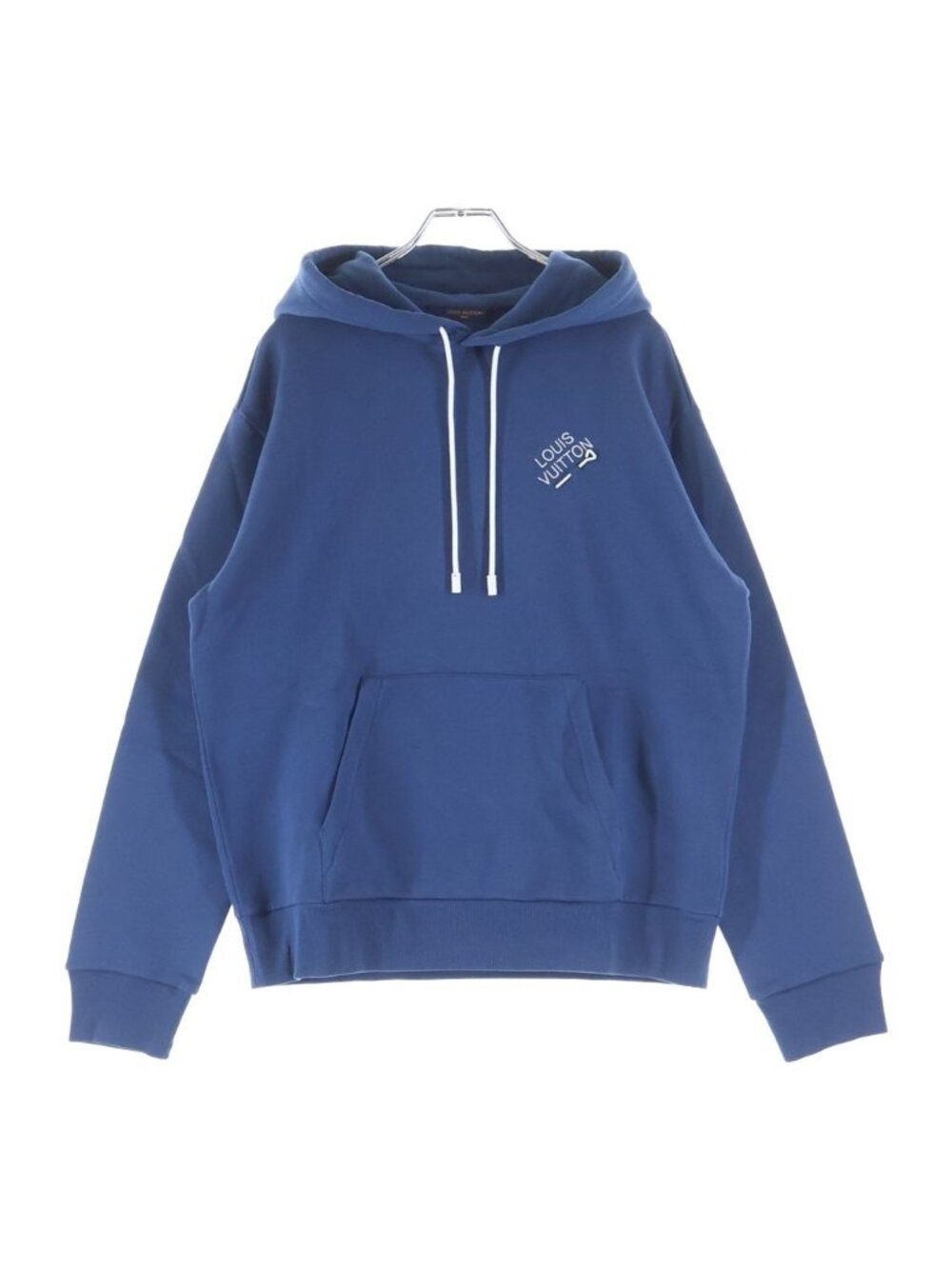 Louis Vuitton Signature Hoodie Logo Embroidery Sweatshirt Navy